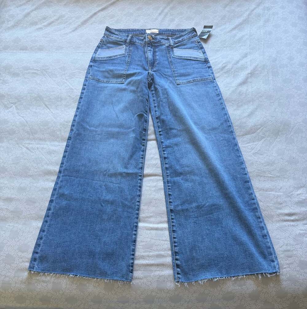 KUT from the Kloth High-Rise Wide-Leg Jeans with Patch Pockets Size 6